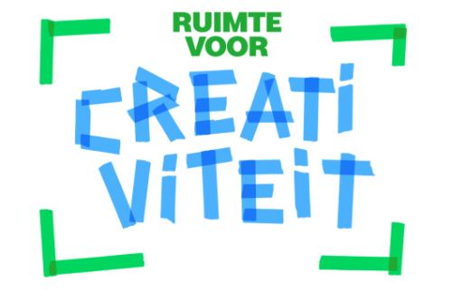 Met gekleurd plakband staat er geschreven ruimte voor creativiteit